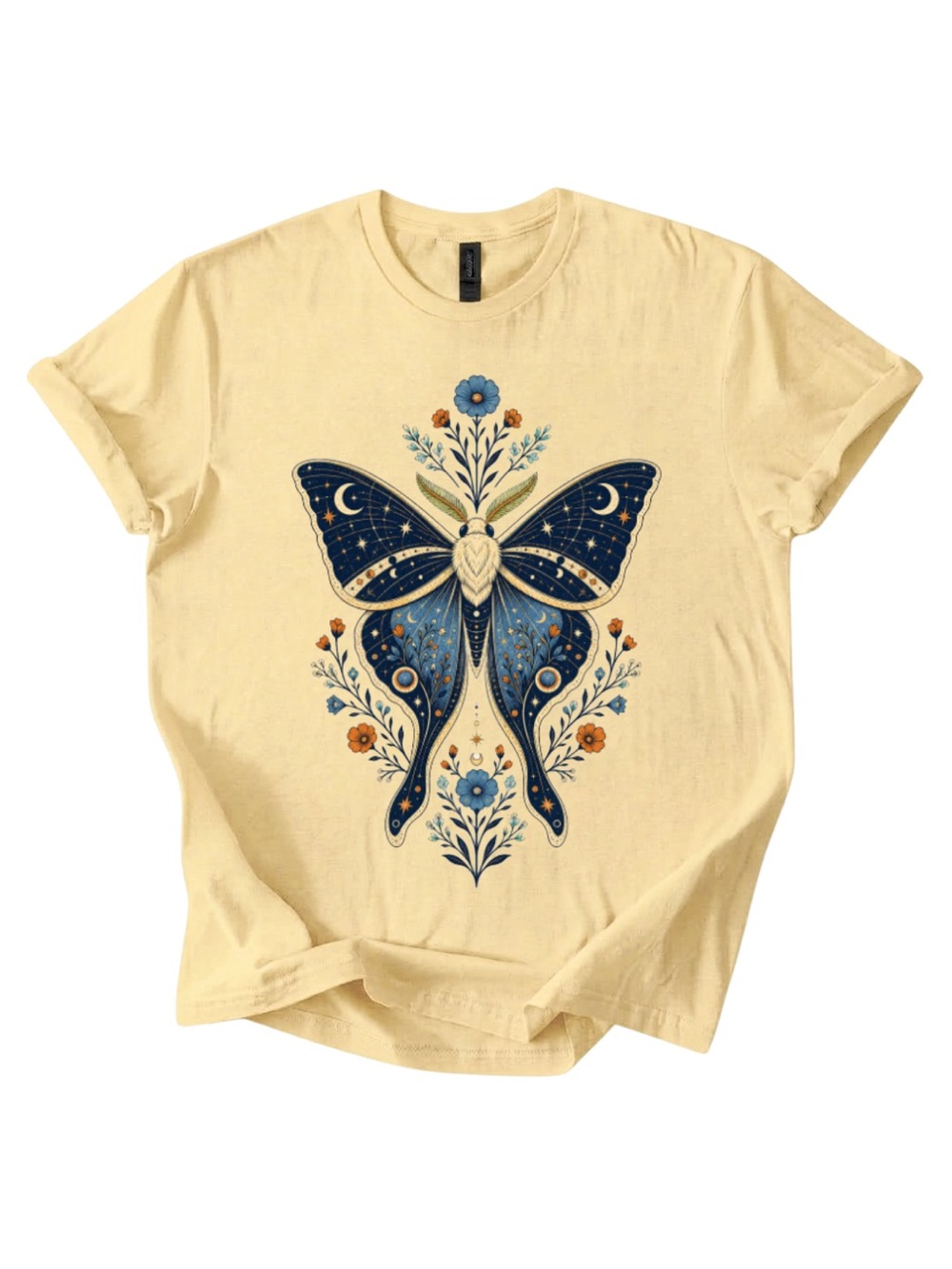 Gildan Butterfly Yellow Graphic Short Sleeve Tee